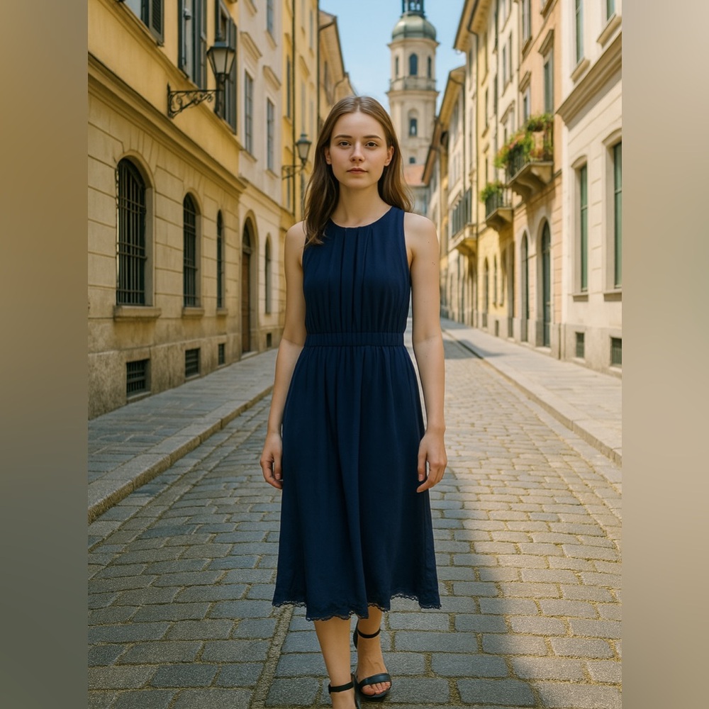 Kate Spade Classic Navy Midi Dress Size 0
